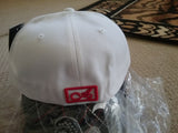 All White A Hat With red outline