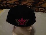 black and red fitted Triumph Baseball Cap New Orleans style w/ rhinestones