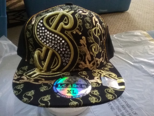 Fitted Baseball Cap  w/dollar sign designs